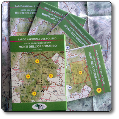 Monti Dell Orsomarso Cofanetto Carte Escursionistiche Ufficiali Scala 1 000 Del Parco Nazionale Del Pollino