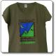  T-Shirt donna col. verde militare del Parco Nazionale dei Monti Sibillini 
