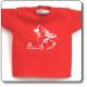  T-Shirt Lupo junior, rossa con stampa bianca - Parco Regionale Monti Simbruini 